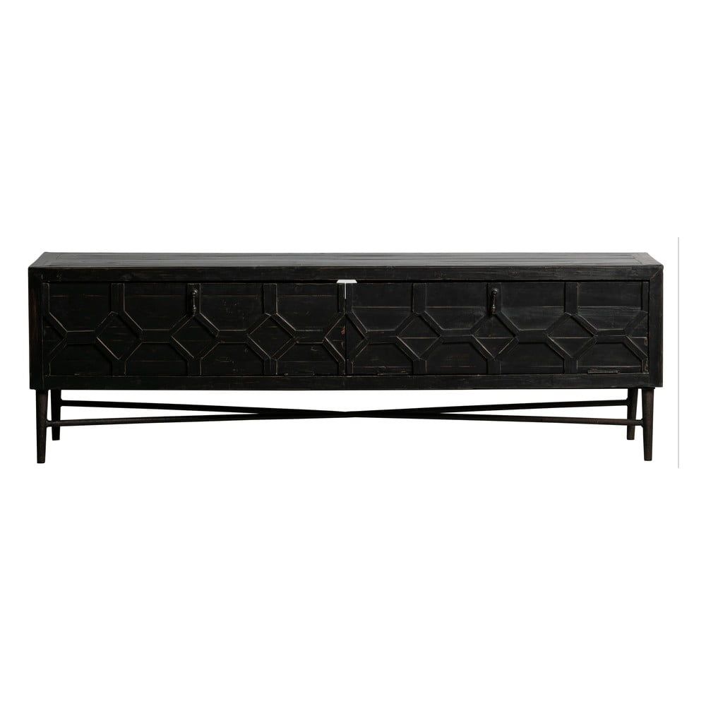 Černý TV stolek z recyklovaného dřeva 160x50 cm Bequest – BePureHome - Bonami.cz
