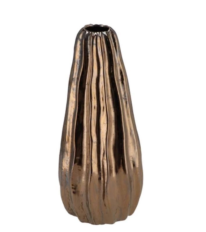 Bronzová antik metalická keramická váza Vawy stone - 13*30 cm daan kromhout - LaHome - vintage dekorace