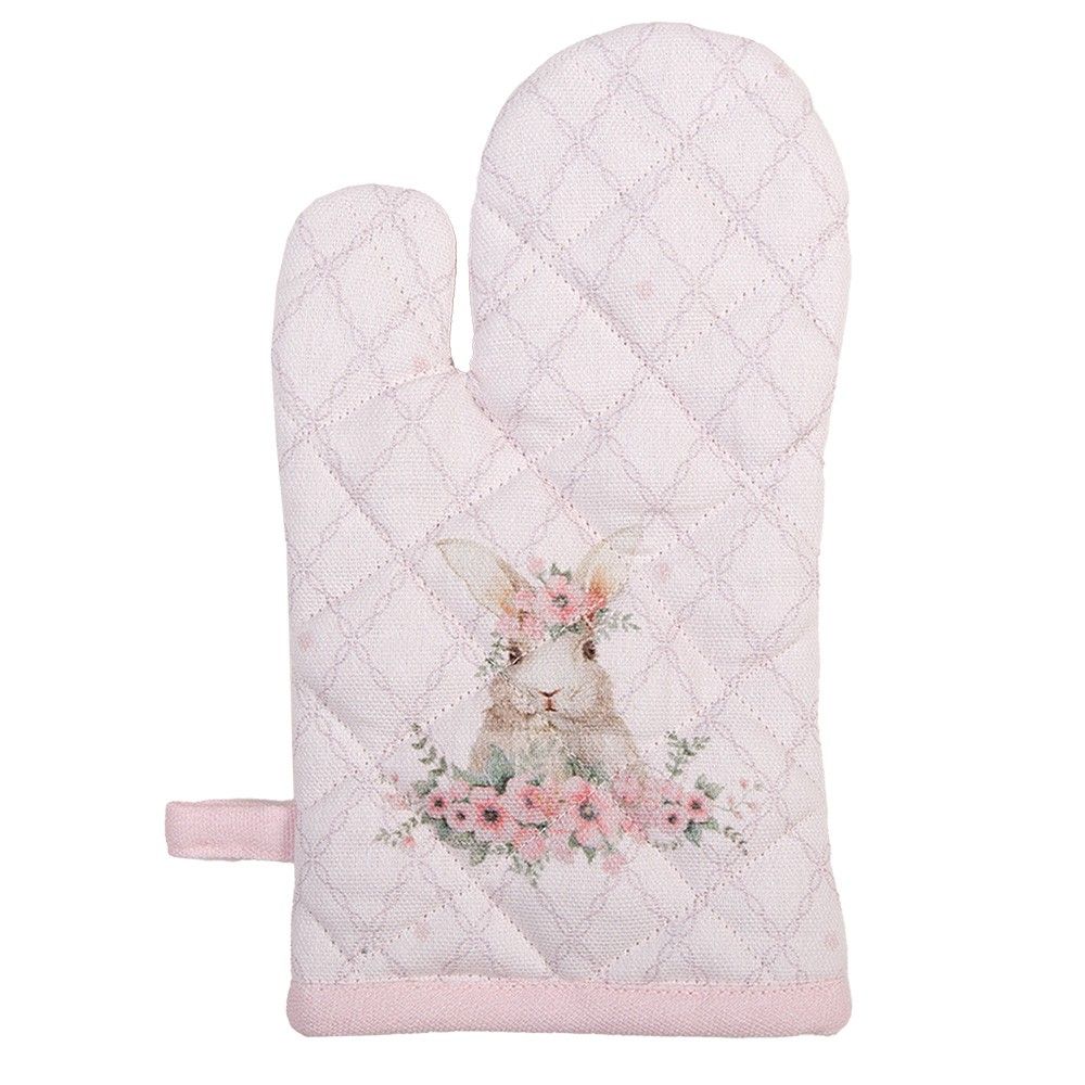 Bavlněná dětská chňapka - rukavice s králíčkem Floral Easter Bunny - 12*21 cm Clayre & Eef - LaHome - vintage dekorace