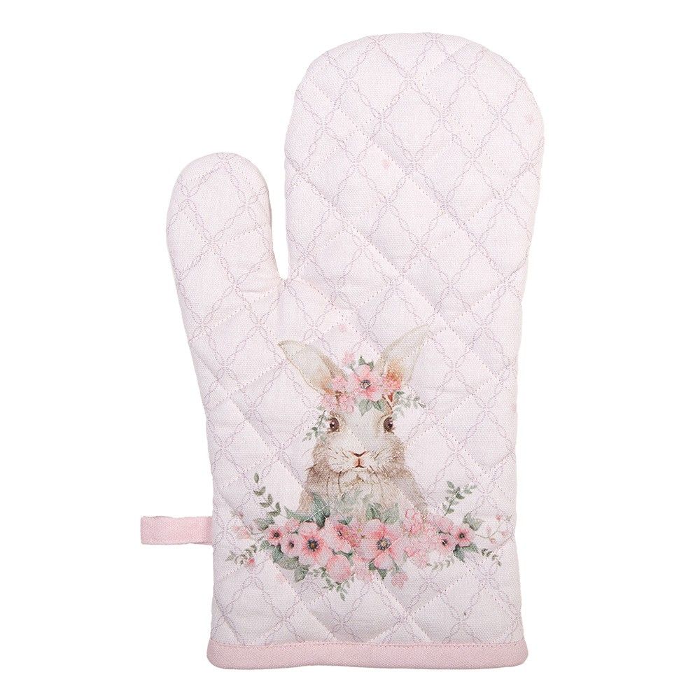 Bavlněná chňapka - rukavice s králíčkem Floral Easter Bunny - 18*30 cm Clayre & Eef - LaHome - vintage dekorace