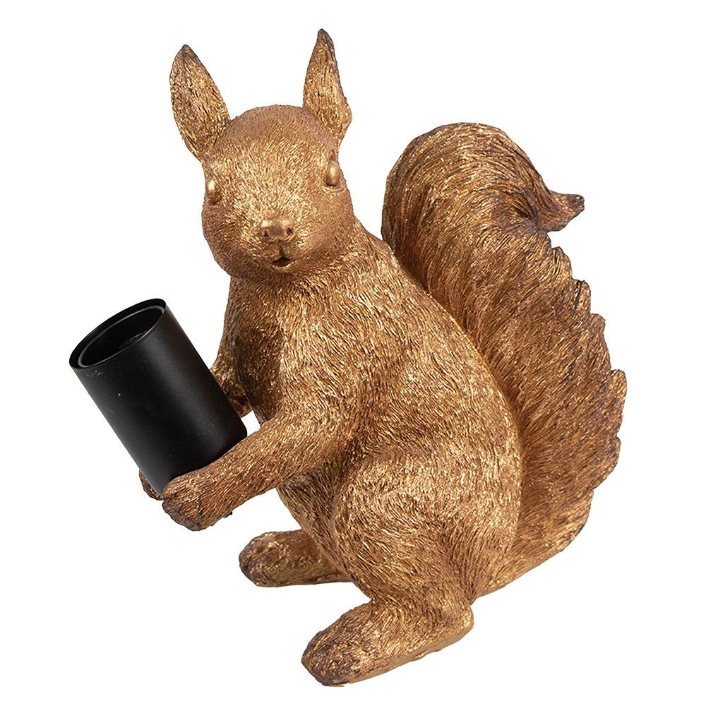 Zlatá stolní lampa veverka Squirrel - 24*12*25 cm E27/max 1*60W Clayre & Eef - LaHome - vintage dekorace