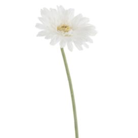Bílá umělá dekorativní květina Gerbera - 10*10*64 cm J-Line by Jolipa