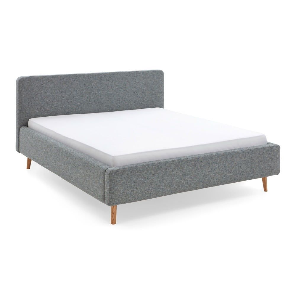 Modro-šedá čalouněná dvoulůžková postel s úložným prostorem a roštem 180x200 cm Mattis – Meise Möbel - Bonami.cz