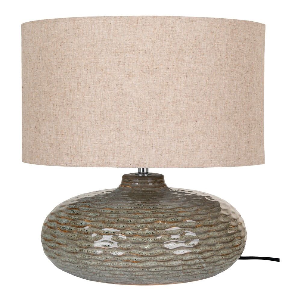 Khaki keramická stolní lampa s textilním stínidlem (výška 44 cm) Oldham – House Nordic - Bonami.cz