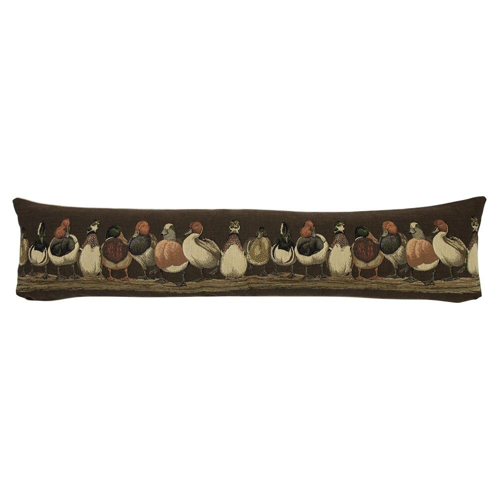 Hnědý gobelinový dlouhý polštář s kachnami Ducks - 90*15*20cm Mars & More - LaHome - vintage dekorace