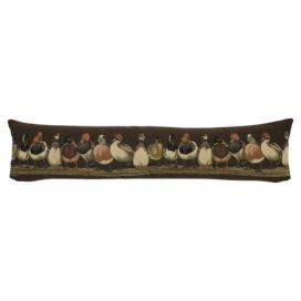 Hnědý gobelinový dlouhý polštář s kachnami Ducks - 90*15*20cm Mars & More LaHome - vintage dekorace