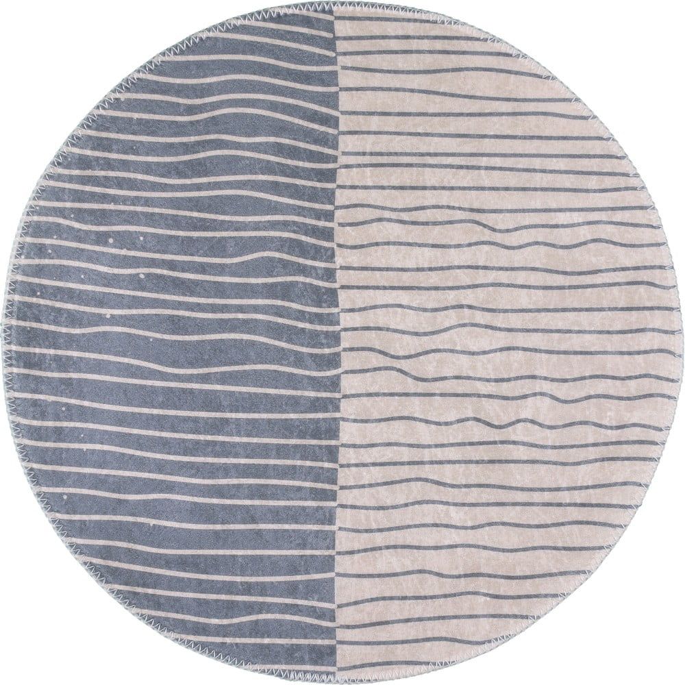 Pratelný kulatý koberec v krémovo-šedé barvě ø 80 cm Yuvarlak – Vitaus - Bonami.cz