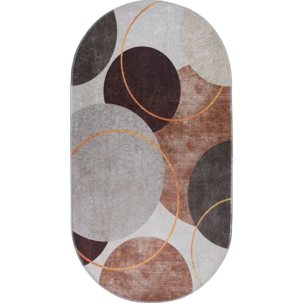 Pratelný koberec v krémovo-hnědé barvě 60x100 cm Oval – Vitaus - Bonami.cz