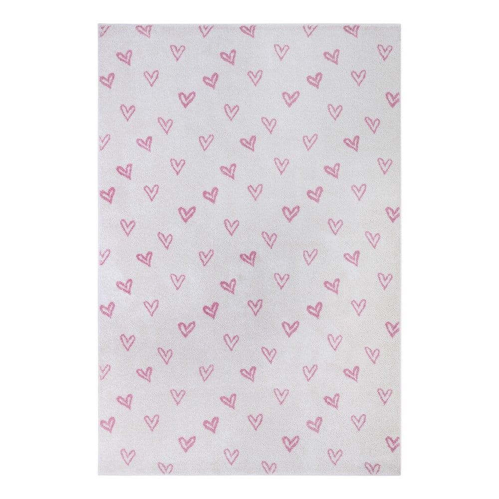 Růžovo-bílý dětský koberec 160x235 cm Hearts – Hanse Home - Bonami.cz