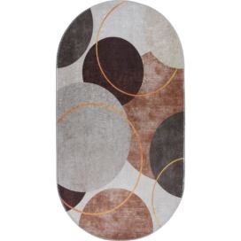 Pratelný koberec v krémovo-hnědé barvě 60x100 cm Oval – Vitaus Bonami.cz