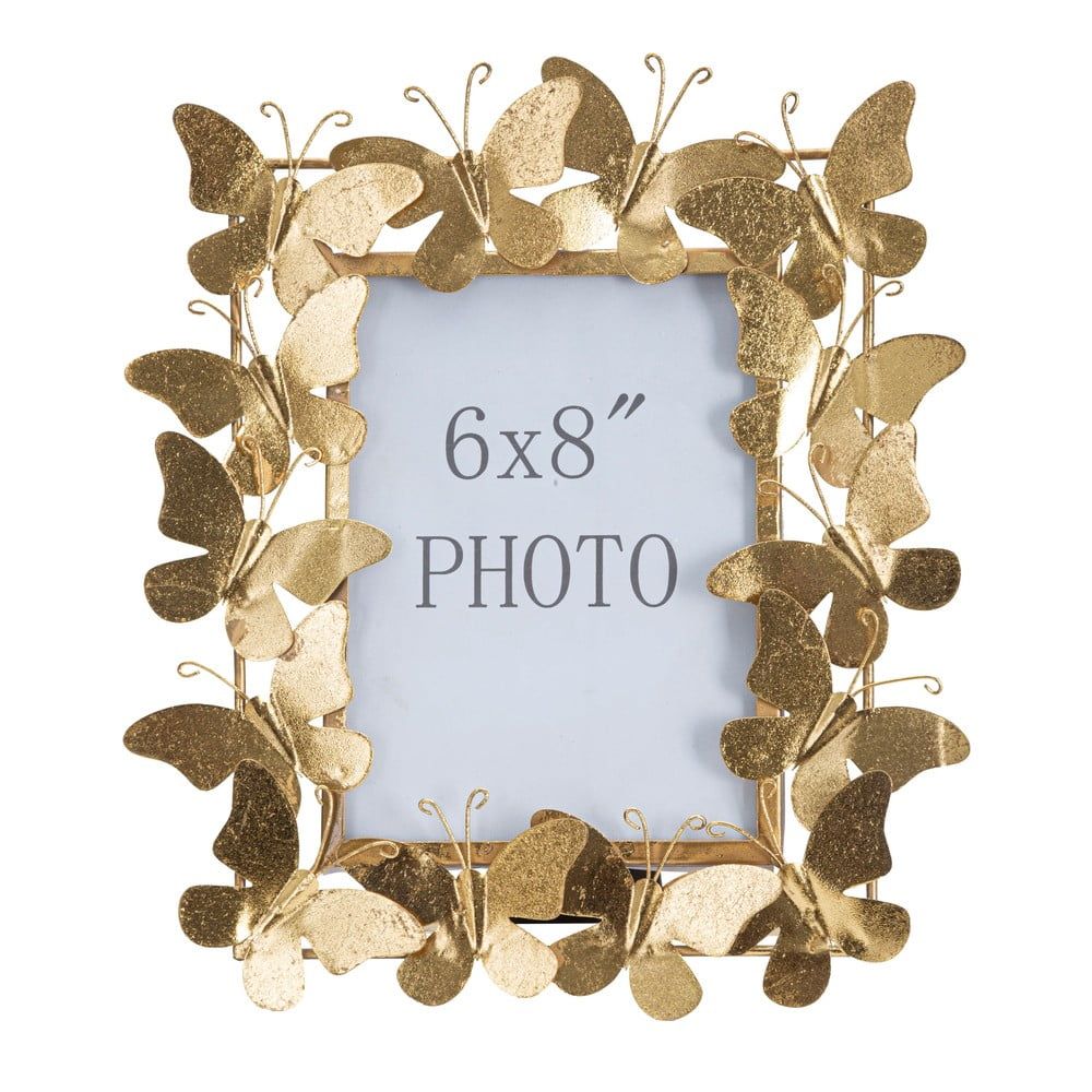 Kovový stojací rámeček ve zlaté barvě 28x30,5 cm Butterfly – Mauro Ferretti - Bonami.cz