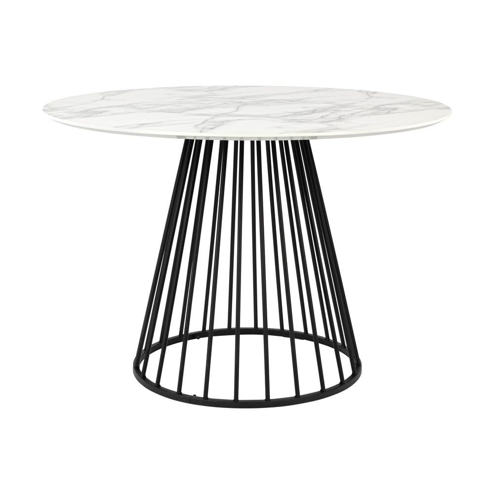 Kulatý jídelní stůl s deskou v dekoru mramoru ø 110 cm Floris – White Label - Bonami.cz