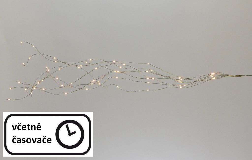 Nexos Vánoční dekorativní osvětlení – drátky - 64 LED teple bílé - Kokiskashop.cz