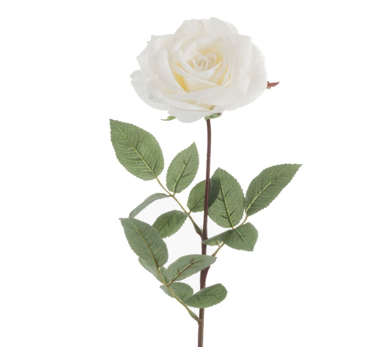 Bílá umělá dekorativní květina růže - 15*7*76 cm J-Line by Jolipa - LaHome - vintage dekorace