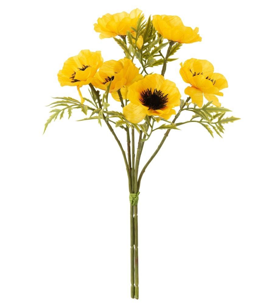 Žlutá dekorativní umělá květina Bouquet Poppy - 10*10*33cm J-Line by Jolipa - LaHome - vintage dekorace