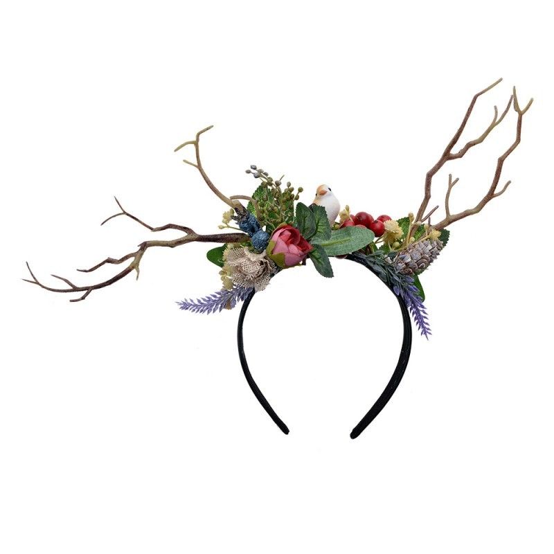 Dívčí čelenka do vlasů s květy, ptáčkem a větvičkami Clayre & Eef - LaHome - vintage dekorace