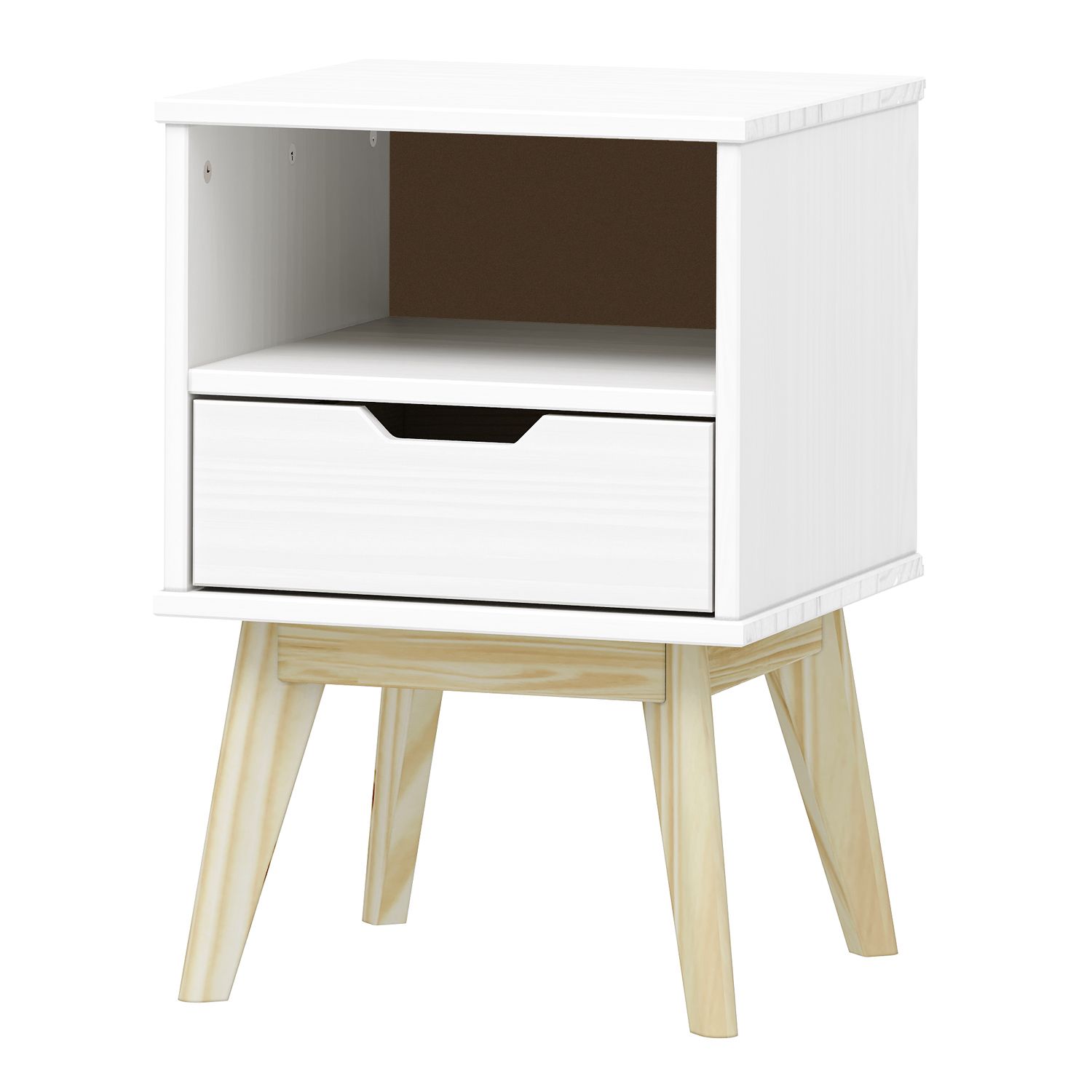 Noční stolek 1 zásuvka BONITO bílý lak - IDEA nábytek