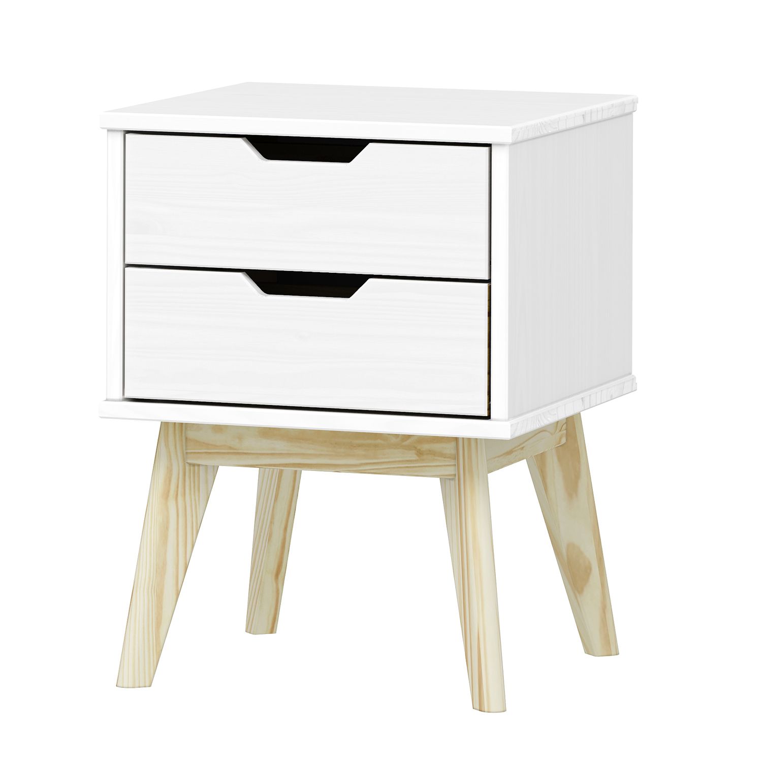 Noční stolek 2 zásuvky BONITO bílý lak - IDEA nábytek