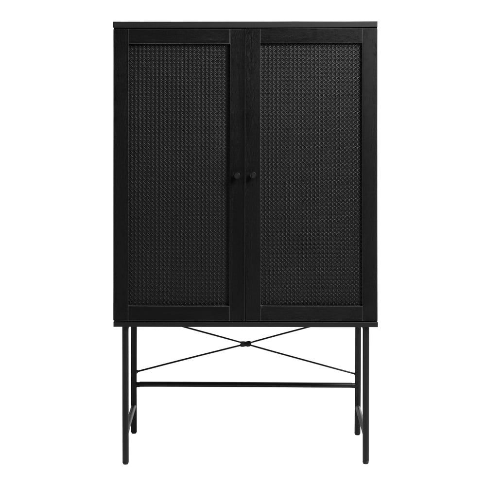 Černá skříňka v dekoru dubu 80x135 cm Pensacola – Unique Furniture - Bonami.cz
