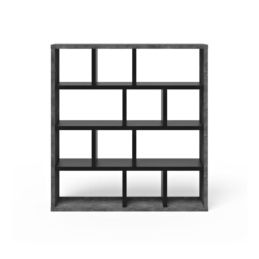 Knihovna v dekoru betonu v tmavě šedo-černé barvě 150x159 cm Berlin – TemaHome - Bonami.cz
