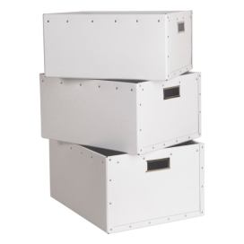 Bílé kartonové úložné boxy v sadě 3 ks Ture – Bigso Box of Sweden