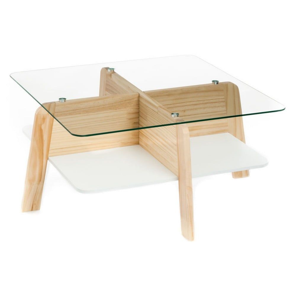 Konferenční stolek se skleněnou deskou v přírodní barvě 60x60 cm Varm – Tomasucci - Bonami.cz