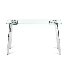 Konzolový stolek se skleněnou deskou ve stříbrné barvě 40x125 cm Kirk – Tomasucci