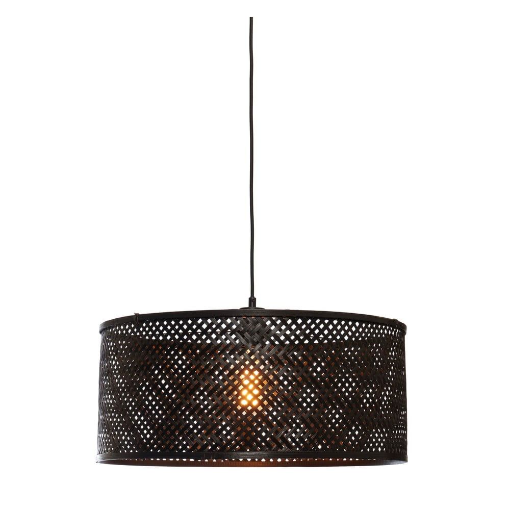 Černé závěsné svítidlo s bambusovým stínidlem ø 50 cm Java – Good&Mojo - Bonami.cz
