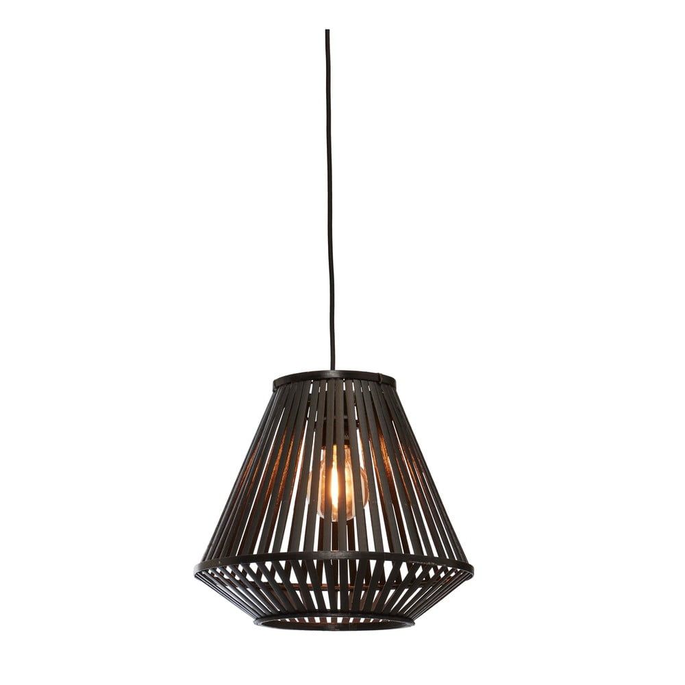 Černé závěsné svítidlo s bambusovým stínidlem ø 30 cm Merapi – Good&Mojo - Bonami.cz