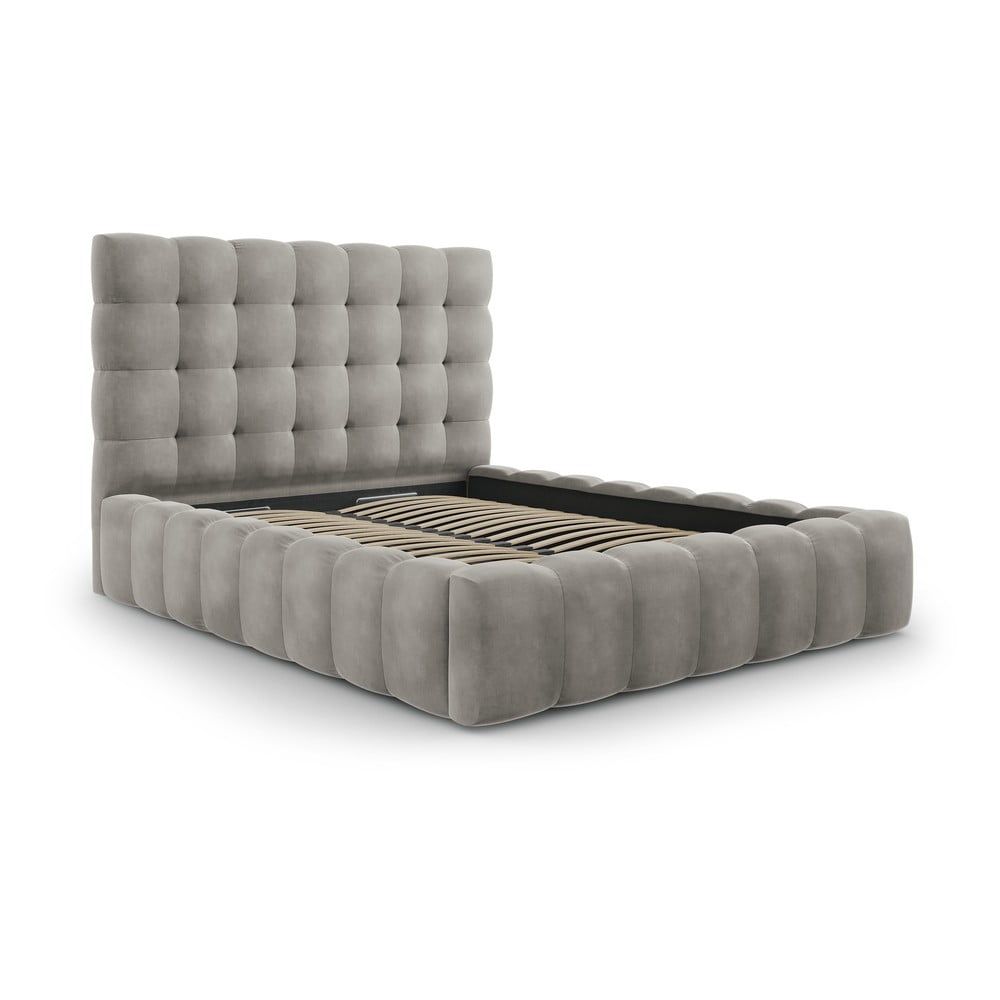 Šedá čalouněná dvoulůžková postel s úložným prostorem s roštem 160x200 cm Bali – Cosmopolitan Design - Bonami.cz