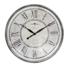 Šedobéžové antik nástěnné hodiny Hotel Lelouver - Ø 50*6 cm / 1*AA Clayre & Eef