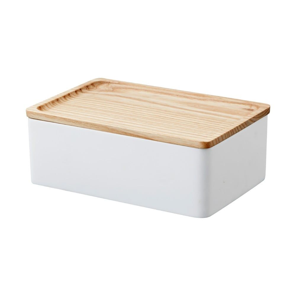 Bílý úložný box s víkem 18.5x12.5x7 cm Rin – YAMAZAKI - Bonami.cz