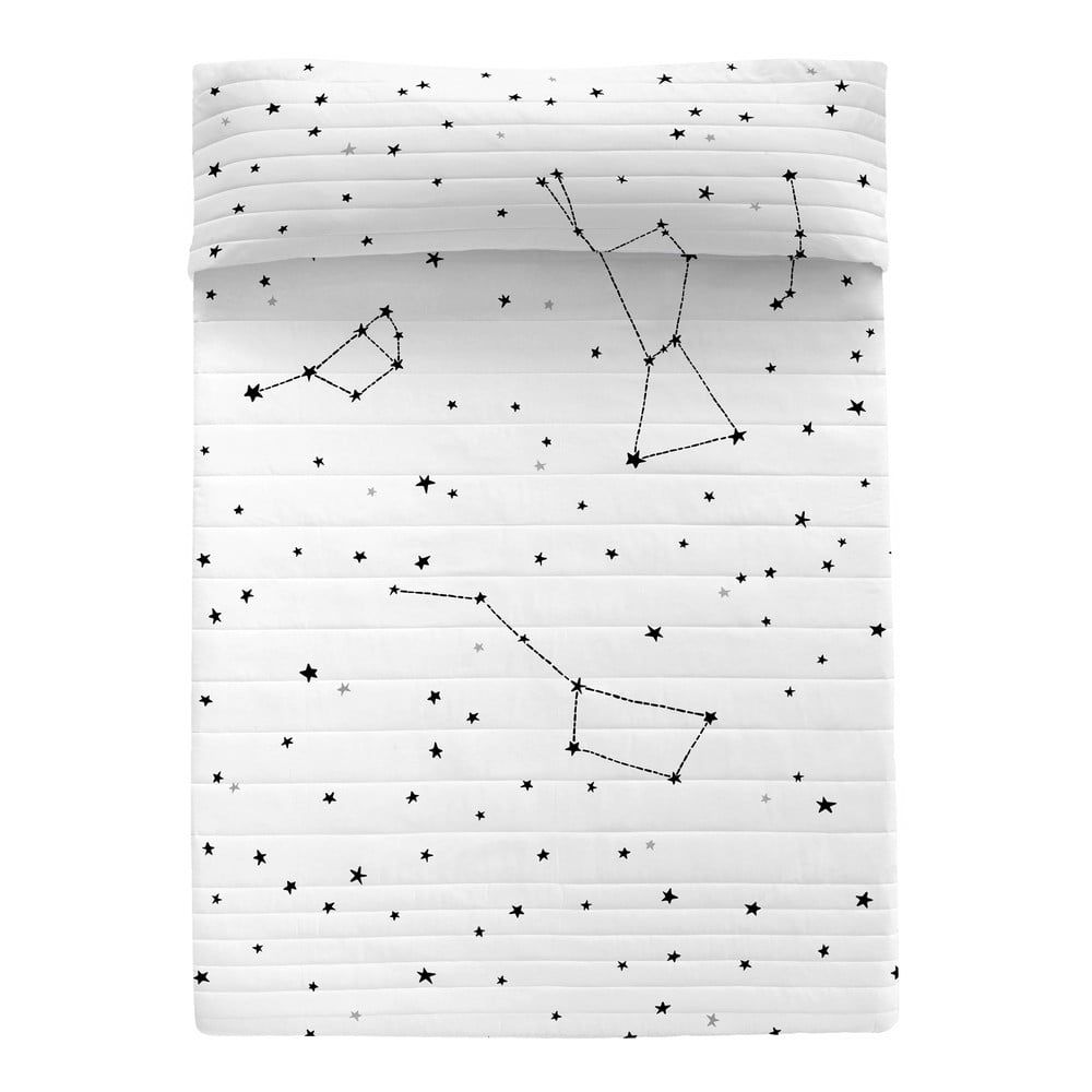 Černobílý bavlněný prošívaný přehoz 180x260 cm Constellation – Blanc - Bonami.cz