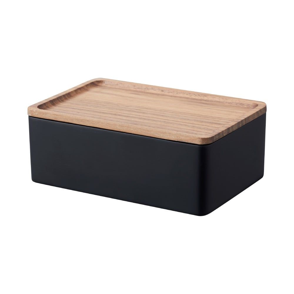 Černý úložný box s víkem 18.5x12.5x7 cm Rin – YAMAZAKI - Bonami.cz