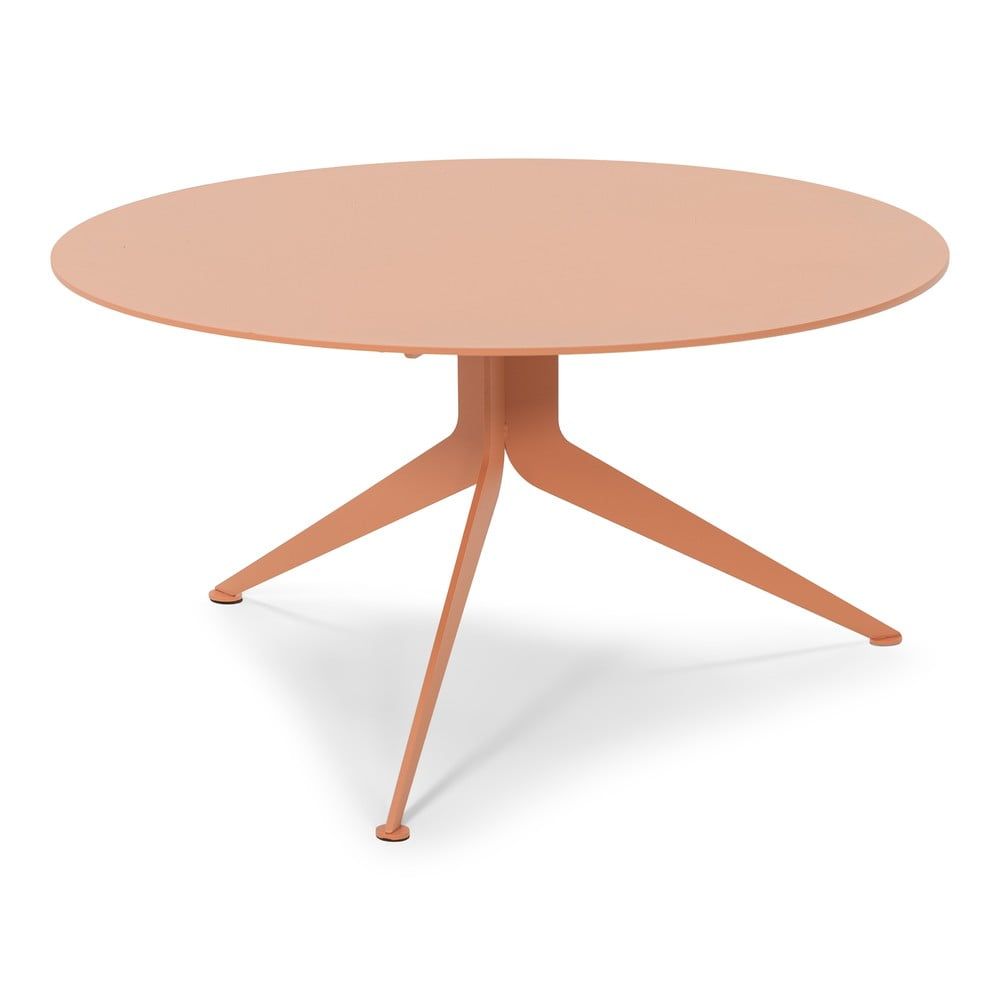 Kovový kulatý konferenční stolek v lososové barvě ø 78 cm Daley – Spinder Design - Bonami.cz