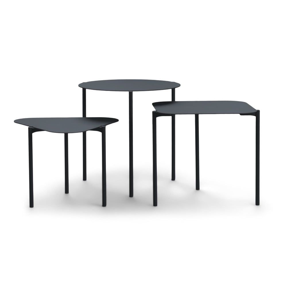 Kovové kulaté odkládací stolky v sadě 3 ks 46.5x46.5 cm Do-Re-Mi – Spinder Design - Bonami.cz