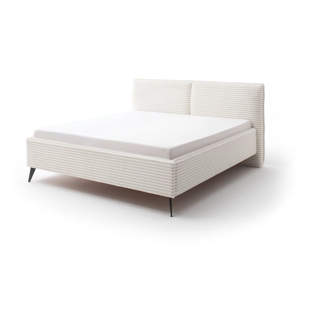 Béžová čalouněná dvoulůžková postel s úložným prostorem s roštem 160x200 cm Matera – Meise Möbel - Bonami.cz