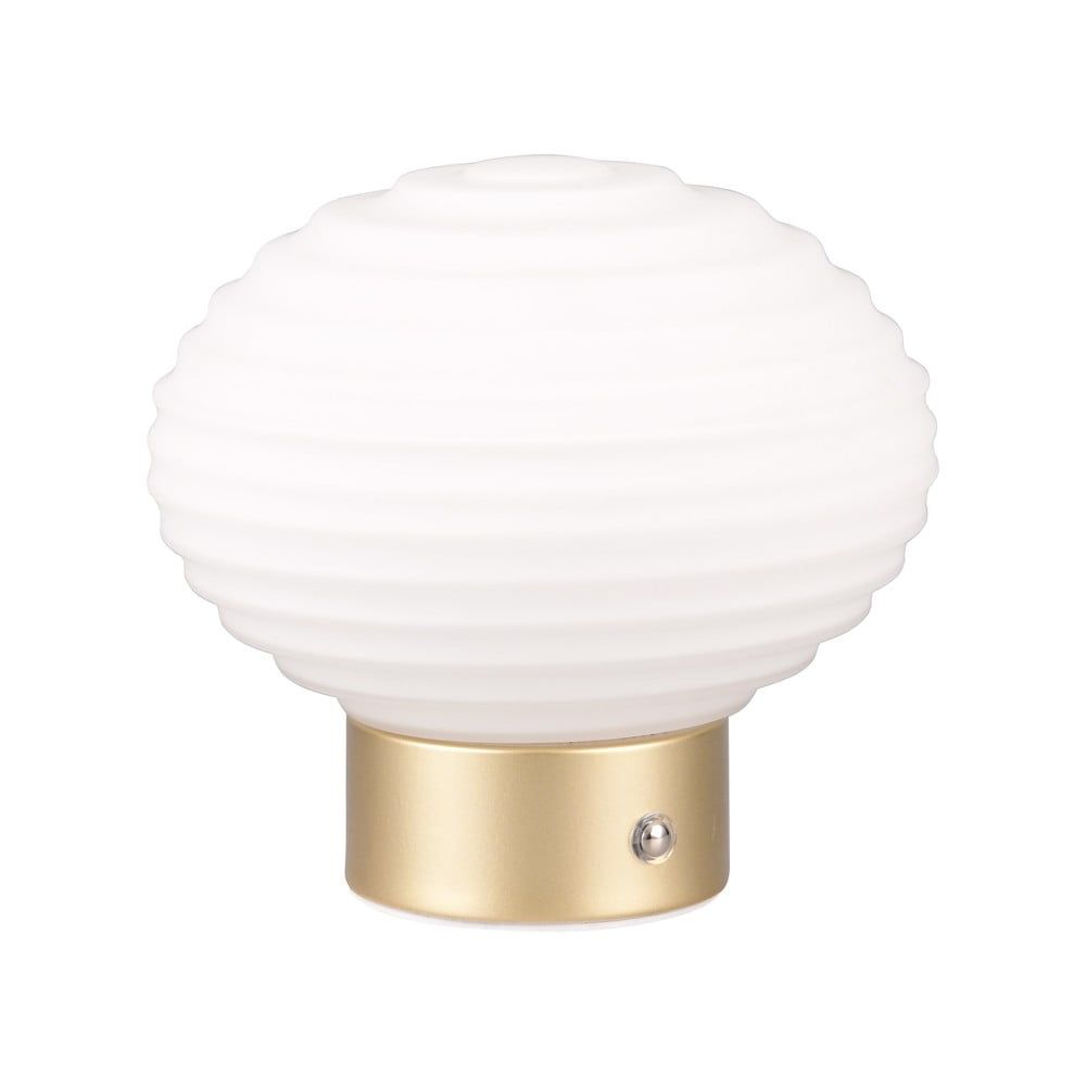 Stmívatelná LED stolní lampa v bílé a zlaté barvě se skleněným stínidlem (výška 14,5 cm) Earl – Trio - Bonami.cz