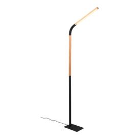 LED stojací lampa v černé a přírodní barvě s dřevěným stínidlem (výška 169,5 cm) Norris – Trio