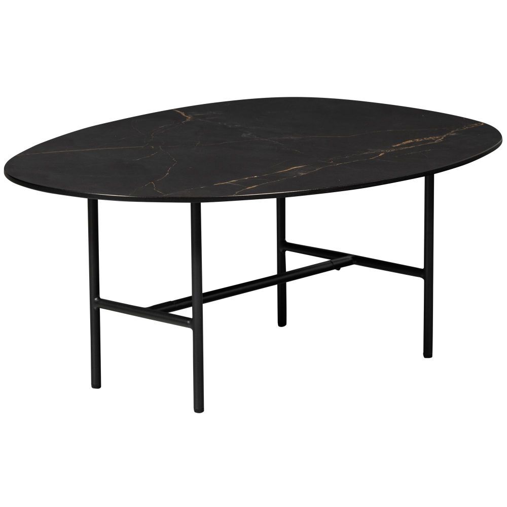 WOOOD Konferenční stolek VAJEN černý s mramorovým vzorem 80x60 cm - iodesign.cz