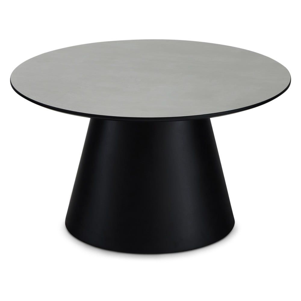 Konferenční stolek ve světle šedé a černé barvě s deskou v dekoru mramoru ø 80 cm Tango – Furnhouse - Bonami.cz