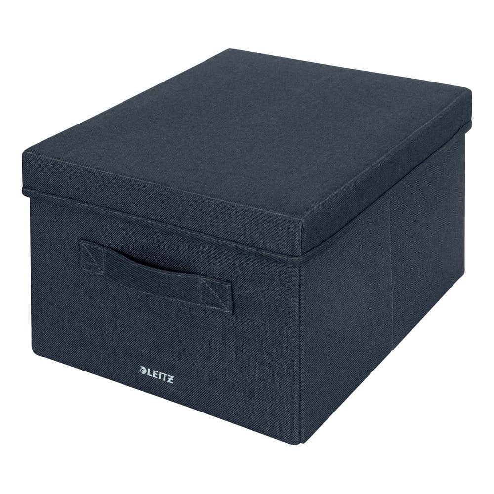 Tmavě šedé látkové úložné boxy v sadě 2 ks s víkem 28.5x38x20 cm – Leitz - Bonami.cz
