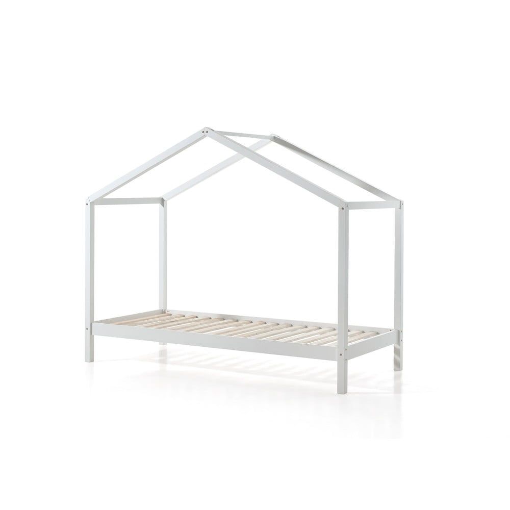 Bílá domečková dětská postel z borovicového dřeva 90x200 cm DALLAS – Vipack - Bonami.cz