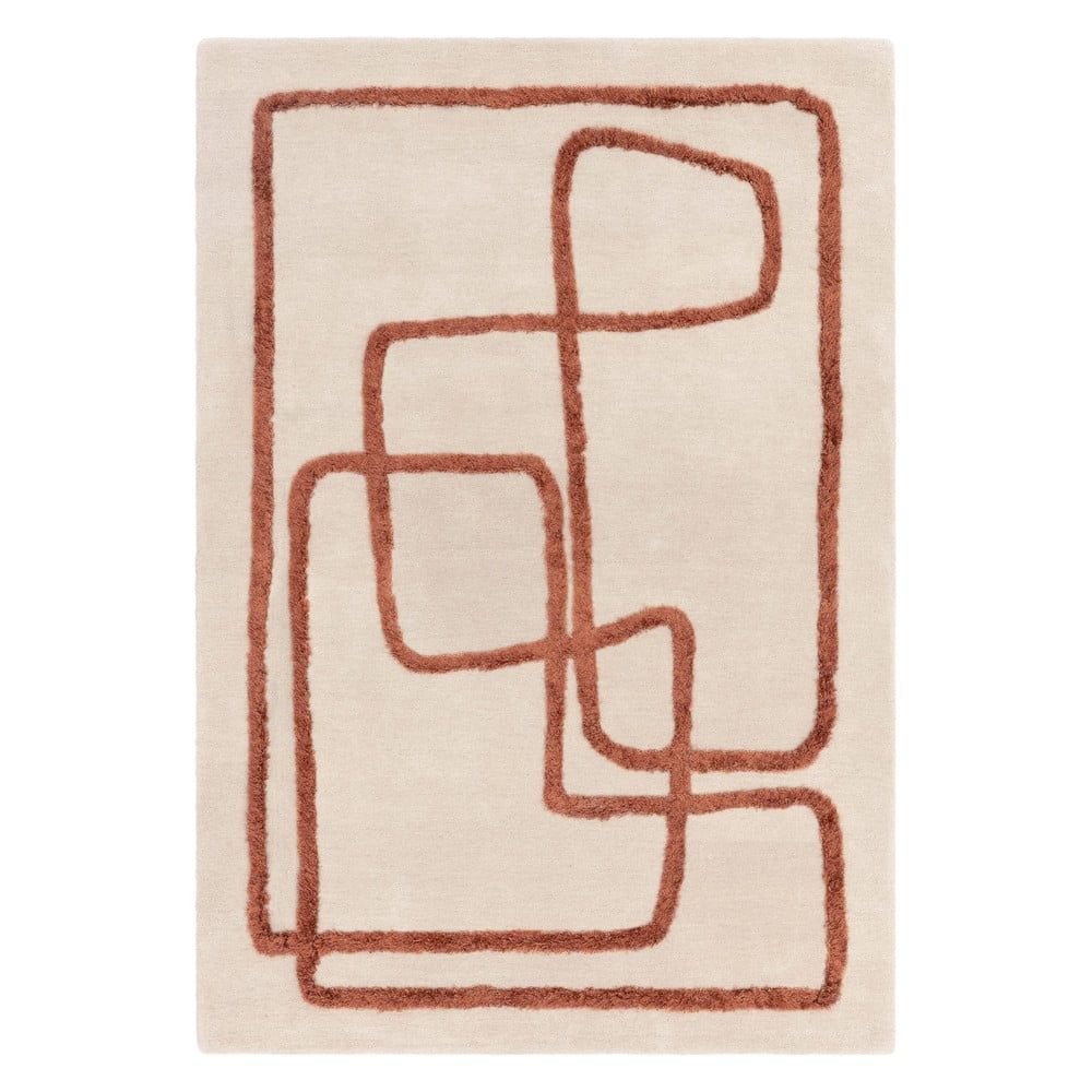 Ručně tkaný vlněný koberec v cihlové a krémové barvě 120x170 cm Matrix – Asiatic Carpets - Bonami.cz