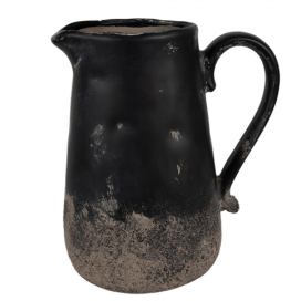 Černo-šedý keramický džbán L - 21*15*22 cm Clayre & Eef