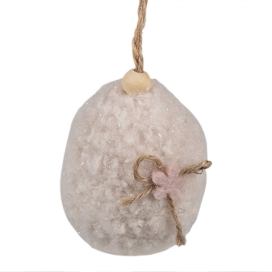 Béžové závěsné velikonoční plstěné vajíčko Magiccal - Ø 5*7 cm Clayre & Eef