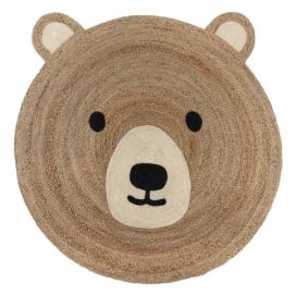 Jutový dětský koberec v přírodní barvě 100x100 cm Bertie Bear – Flair Rugs