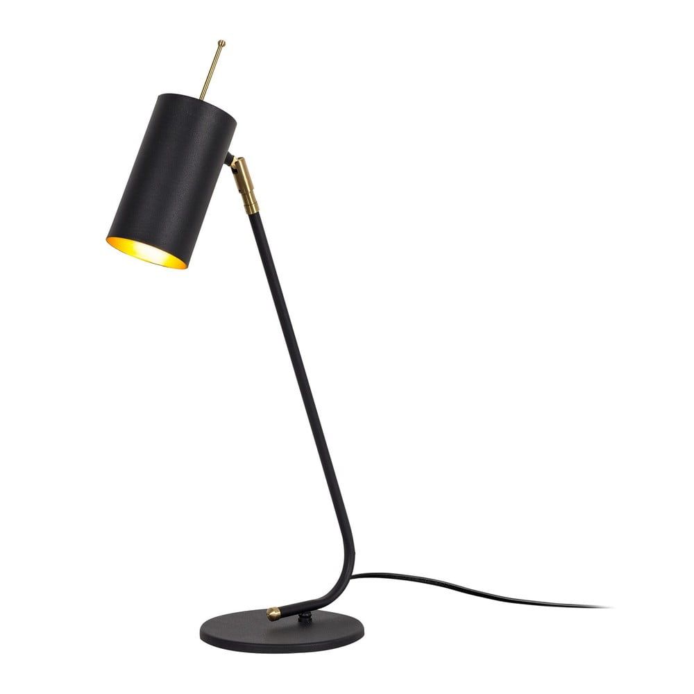 Stolní lampa v černé a zlaté barvě s kovovým stínidlem (výška 55 cm) Sivani – Opviq lights - Bonami.cz
