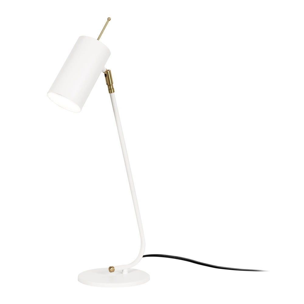 Bílá stolní lampa s kovovým stínidlem (výška 55 cm) Sivani – Opviq lights - Bonami.cz