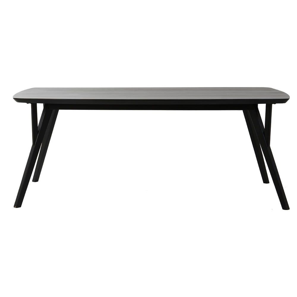 Černý jídelní stůl s deskou z akácie 100x220 cm Quenza – Light & Living - Bonami.cz